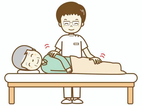 マッサージ6 整体,病院,医者,マッサージ,医療,医療機関,クリニック,男性,仕事,接骨院のイラスト素材