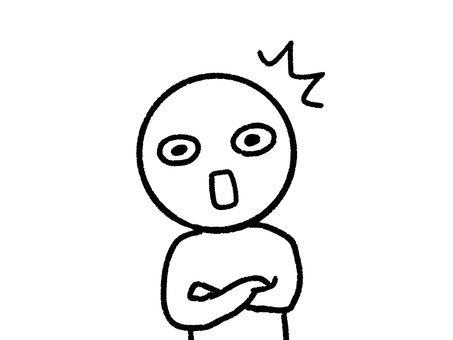 はっ！となる人 人,顔,気付く,勘づく,思い出す,オリジナル,コミカル,シンプル,イラスト,挿し絵のイラスト素材