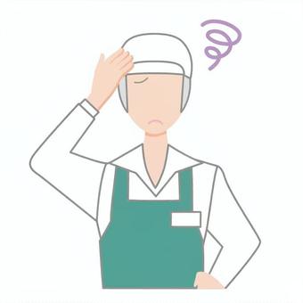 衛生帽子とエプロン着用の困った女性 衛生帽子とエプロン着用の困った女性 衛生帽子,困る,悩む,女性,エプロン,従業員,スーパー,アルバイト,人,1人のイラスト素材