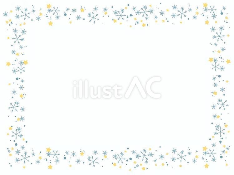 雪の結晶と小さな星 クリスマス,雪,雪の結晶のイラスト素材