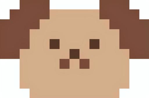 犬の顔のドットアイコン アイコン,装飾,ドット,ドット絵,素材,イラスト,ピクセルアート,背景透過,犬,いぬのイラスト素材
