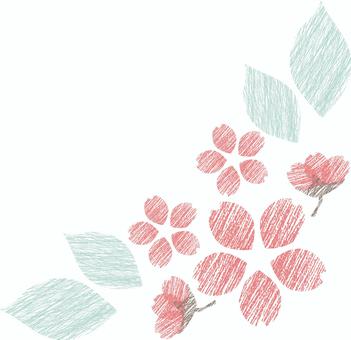 桜 桜,春,手描き,葉,花,つぼみのイラスト素材