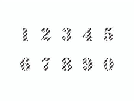 数字（ストライプ・透明）03-03