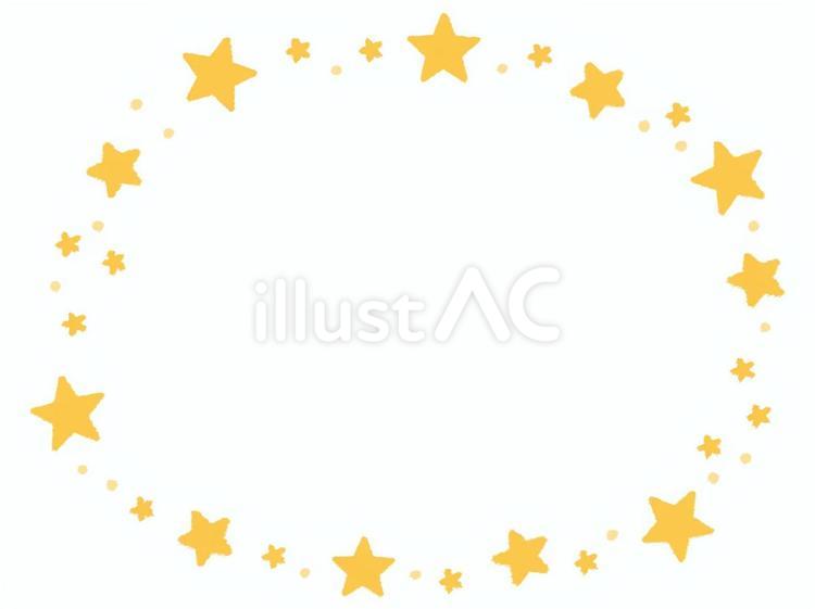 ぐるっと囲んだ綺麗な星柄フレーム 星,フレーム,夜空のイラスト素材