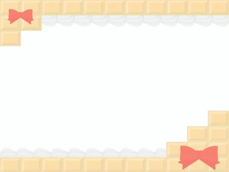 板チョコとクリームフレーム（ホワイト） 板チョコ,ホイップ,チョコレートのイラスト素材