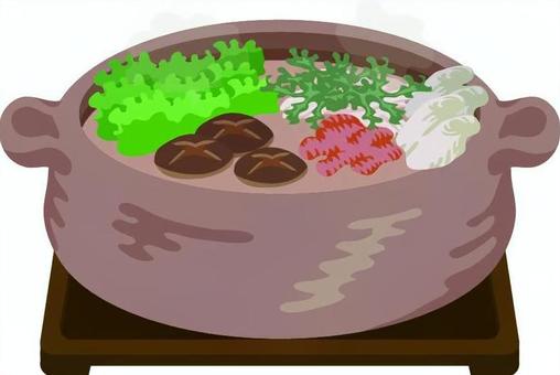 鍋 鍋 鍋,冬,秋,鍋料理,土鍋,食材,食べ物,食卓,料理,温かいのイラスト素材