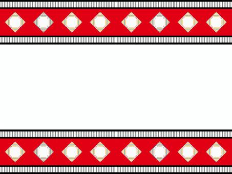 Red folk pattern style frame, , JPG and AI