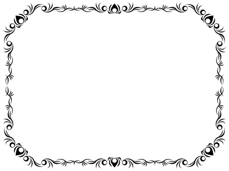 飾りフレーム 飾り,フレーム,囲み,罫,枠,装飾,クラシック,部品,パーツ,表彰状のイラスト素材