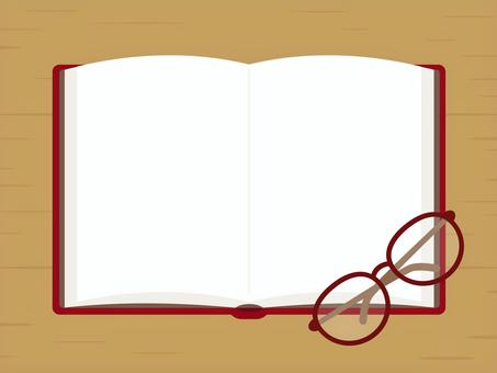 本と眼鏡、読書の秋のフレーム 本,読書,秋,読書の秋,読書週間,背景,フレーム,枠,飾り枠,見出しのイラスト素材