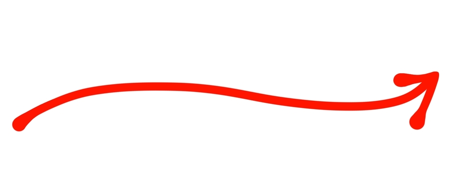 くねり矢印の飾り線（赤色） 線,ライン,下線,くねる,くねり,アンダーライン,素材,飾り,装飾,見出しのイラスト素材