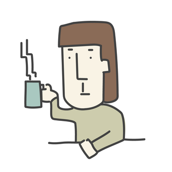 Illustration, male, coffee, mug, 