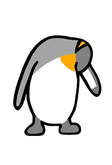 ワキが気になるキングペンギン キングペンギン,オウサマペンギ,ペンギン,鳥,羽,フリッパー,グレー,白,黒,ワキのイラスト素材