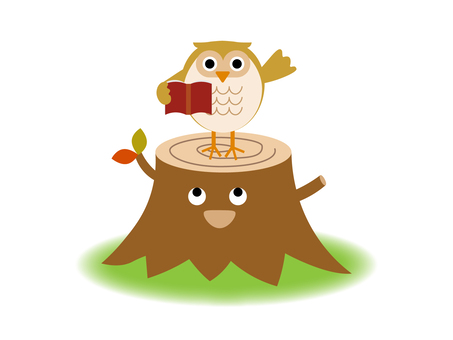 Illustration of owl and stump, owl, stump, this, JPG and PNG