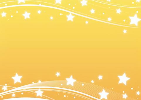 ポップな星とおしゃれな曲線のフレーム素材