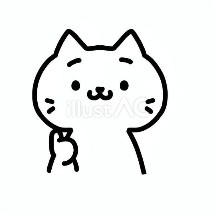 GOODのサインをするねこ 猫,前足,顔のイラスト素材