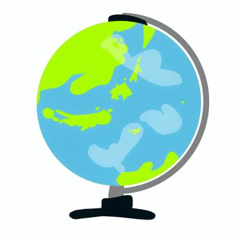 ゆるい地球儀 地球儀,地球,丸い,青,宇宙,フリー素材のイラスト素材