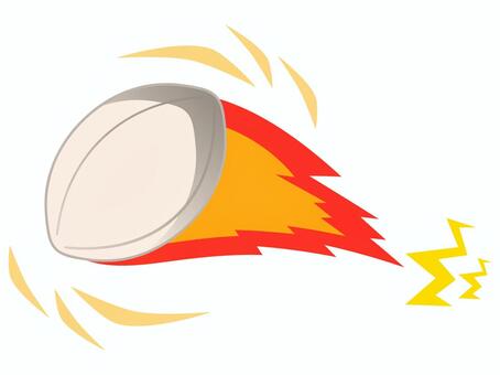 Rugby ball flies vigorously, piłka rugby, rugby, sport, JPG, PNG and AI