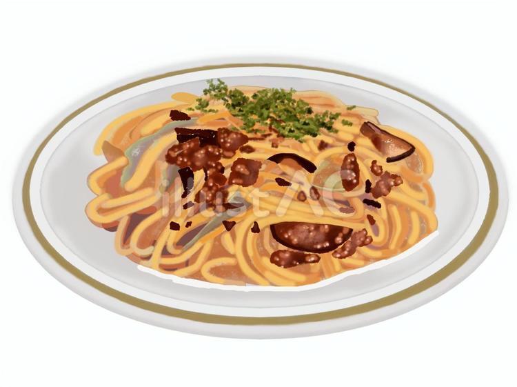 茄子とひき肉のボロネーゼ（2） パスタ,スパゲティ,ボロネーゼのイラスト素材