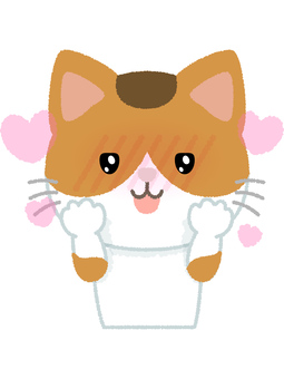 三毛猫ハート 三毛猫,ハート,好き,惚れる,一目惚れ,赤面,恍惚,うっとり,ネコ,キャットのイラスト素材