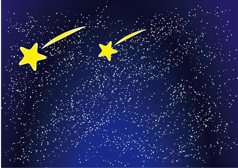 夜空と流れ星　背景 星空,星,流れ星,背景,夜空,宇宙,銀河,七夕,クリスマス,夜のイラスト素材