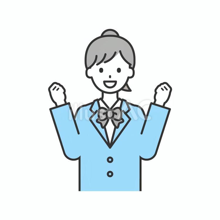 SS単体_学生の女性06 こども,中学生,高校生のイラスト素材