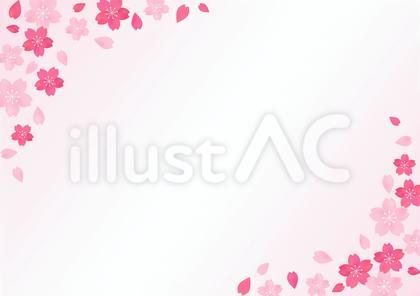 桜の花が美しい春の桜フレーム背景4グラデ