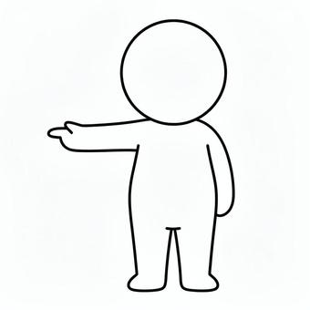 指を指す棒人間 棒人間,人,シルエット,人間,案内,指を指すのイラスト素材