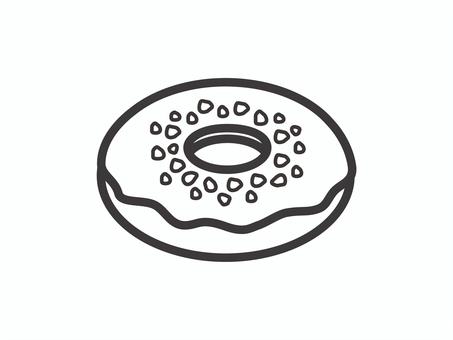 ドーナツ（チョコナッツ）03 ドーナツ,お菓子,チョコ,スイーツ,ナッツ,食べ物,アイコン,マーク,シンプルのイラスト素材