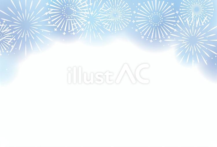 花火の暑中見舞い葉書横6　文字なし 花火,花火大会,打ち上げ花火のイラスト素材