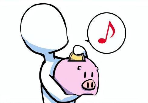 貯金をする人 お金,貯金,節約,家計,家計管理,貯金箱,資産,マネー,ライフスタイル,棒人間のイラスト素材