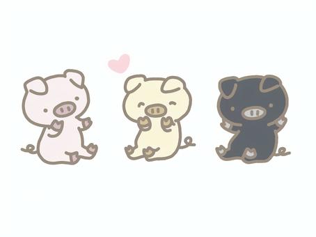 Illustration, piglet, a pig, brothers, 