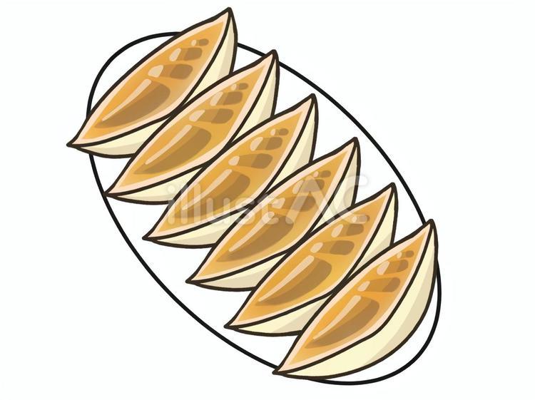 中華　餃子　6個　イラスト　挿絵 食べ物,餃子,中華のイラスト素材