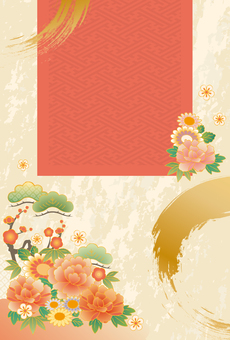 華やかな年賀状⑰（背景） 年賀状,午年,馬,干支,年賀状素材,お正月,2026年,令和8年,年賀,賀詞のイラスト素材