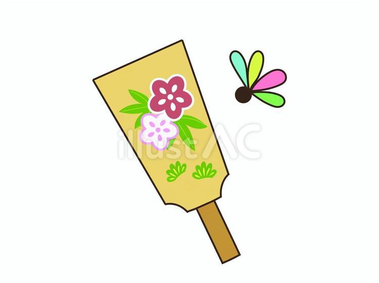 羽子板と羽根② 羽子板,年賀状,羽根のイラスト素材