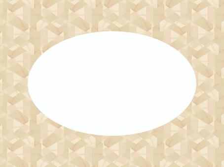 ベージュの幾何学模様の楕円フレーム79 フレーム,幾何学,背景のイラスト素材