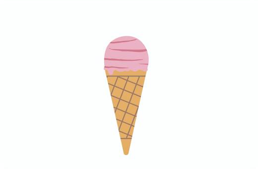 ストロベリーアイス アイス,イチゴ,フレーム,アイスクリーム,スイーツ,おやつ,冷たい,食べ物,夏,パステルカラーのイラスト素材