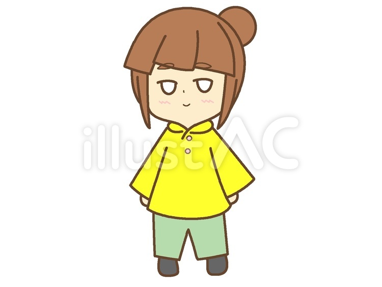 笑顔のかわいいお団子ヘアーの女の子 女子,笑顔,人のイラスト素材