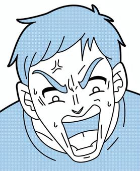 漫画風　激怒男性 人物,漫画,漫画風,コミック,コミック風,線画,手書き,男性,男,怒るのイラスト素材