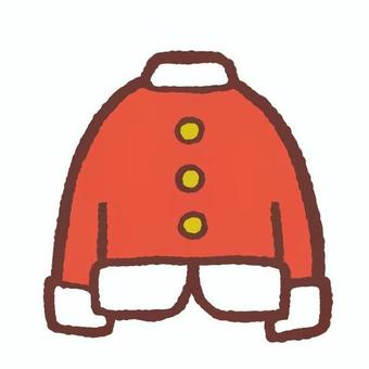 サンタのジャケット 12月25日,冬,クリスマス,上着,ジャケット,サンタ,服飾,ボタン,長袖,赤色のイラスト素材