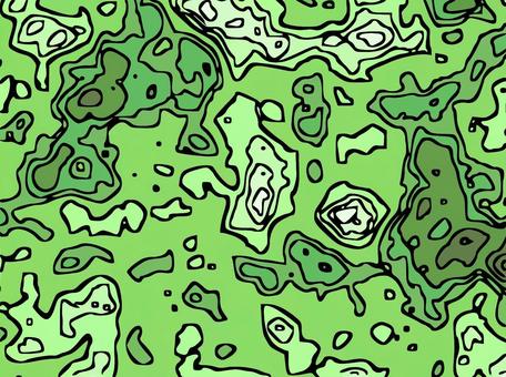 緑の抽象コミック等高線 等高線,抽象的,アブストラクト,テクスチャ,背景,壁紙,緑,黄緑,カーキ,黒のイラスト素材