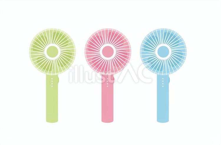ハンディファン（線なし） 夏,ハンディファン,ミニ扇風機のイラスト素材