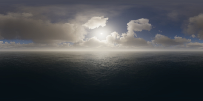 全天球背景　朝の海上 全天球,海上,朝,背景,3dcgのイラスト素材