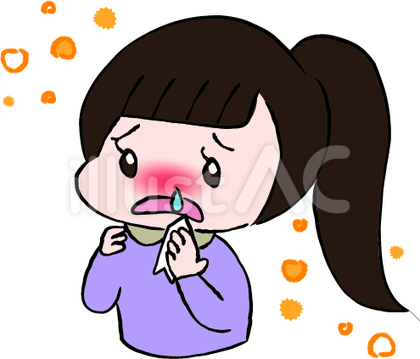 花粉症でくしゃみをする女の子2