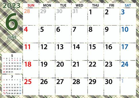 2023 calendar June _ A4 horizontal type, JPG, PNG and AI 2023 calendar June _ A4 horizontal type, , JPG, PNG and AI