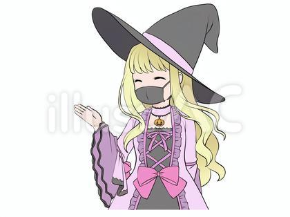 説明する、案内する、紹介する笑顔の魔女
