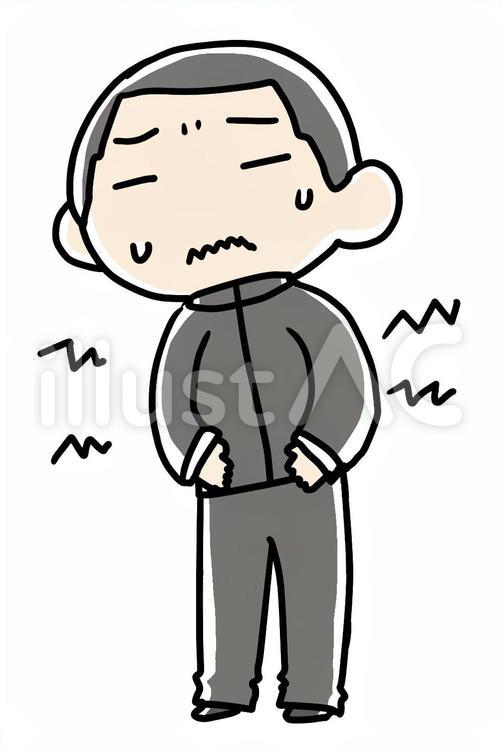 おなかに違和感のある男子学生 おなか,違和感,男子学生のイラスト素材