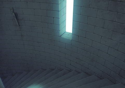 螺旋階段風(下り) 背景イラスト01 螺旋階段風(下り) 背景イラスト01 階段,下り,ダンジョン,迷宮,レンガ,背景,風景,ファンタジー,螺旋,リアルのイラスト素材