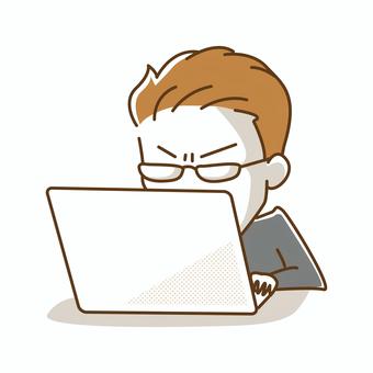 Illustration, business, office work, male, 
