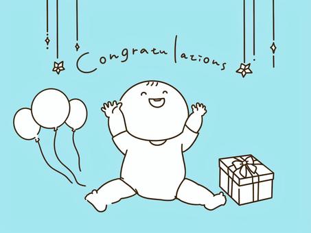 Illustration, celebration, anniversary, baby, 