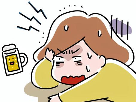 Illustration, hangover, headache, painful, 